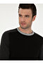 Black Slim Fit Cotton Blend Crew Neck Knitwear Sweater 50272470-Vr046 - 2