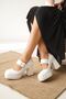 Women's Romeo Platform Heeled Shoes - White-Patent Leather - 4