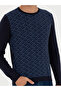 Navy Blue Slim Fit 100% Cotton Crew Neck Knitwear Sweater 50234955-Vr033 - 6