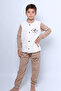 Boys' College Jacket Track Suit Set with Zippered Pockets and Printed Details C51 - 3