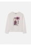 Girl's Long Sleeve T-Shirt Cream Lilac 7009