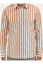 Brown Slim Fit Striped Shirt 50285448-VR029 - 6