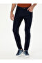 Navy Blue Slim Fit Cotton Blended Jean Trousers 50287885-Vr033 - 2