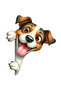 Cute Mischievous Dog Sticker Car, Motorcycle, Helmet, Laptop, Glass Sticker 13X8 cm