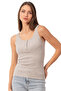 Özkan 27063 Women's Cotton Lycra Camisole Ribbed Flexible Comfortable Front Placket Thick Strap Knitted Tank Top - 5