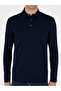 Navy Blue Regular Fit 100% Cotton Polo Neck Sweatshirt 50294327-Vr033 - 6