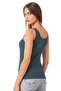Özkan 27063 Women's Cotton Lycra Camisole Ribbed Flexible Comfortable Front Placket Thick Strap Knitted Tank Top - 2