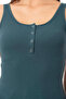 Özkan 27063 Women's Cotton Lycra Camisole Ribbed Flexible Comfortable Front Placket Thick Strap Knitted Tank Top - 5