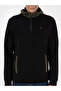 Black Regular Fit Cotton Blend Half Zipper Hooded Sweatshirt 50292530-Vr046 - 6