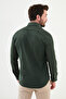 Striped Khaki Slim Fit Velvet Men's Shirt - 3