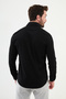 Striped Slim Fit Velvet Men's Shirt Black - 27004.24K - 3
