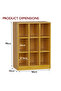 Wooden Display Shelves with 9 Storage Compartment, Freestanding, Light Walnut - 2