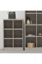Wooden Display Shelves with 6 Storage Compartment, Freestanding, Light Concrete - 5