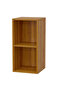 Wooden Storage Display Shelves 2-Tier Freestanding, Box Shelves, Light Walnut