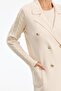 Hair Braided Sleeve Knitwear Blazer Jacket Vanilla - 3