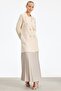 Hair Braided Sleeve Knitwear Blazer Jacket Vanilla - 2