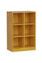Wooden Display Shelves with 6 Storage Compartment, Freestanding, Light Walnut