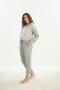 Women's Long Sleeve Gray 100% Acrylic Pajama Set C0T1N1O61 - 3