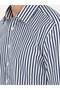 Navy Blue Slim Fit Cotton Striped Shirt 50291360-Vr033 - 7