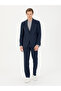 Navy Blue Striped Slim Fit Wool Blended Classic Jacket 50273655-Vr033 - 4