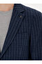 Navy Blue Striped Slim Fit Wool Blended Classic Jacket 50273655-Vr033 - 7