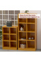 Wooden Display Shelves with 6 Storage Compartment, Freestanding, Light Walnut - 3