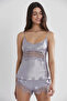 2490 Satin Shorts Set with Dressing Gown - 3