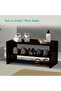 2-Tier Stackable Shoe Rack, Wooden 2-Shelf Shoe Shoes , Dark Walnut - 4