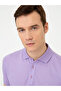 Lilac Polo Neck Slim Fit Basic Mercerized T-Shirt 50250172 -Vr034 - 2