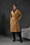 Camel Unlined Belted Wide Cut Women's Trench Coat 28177 - 3