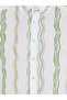 Green Slim Fit 100% Cotton Striped Shirt 50265585-Vr054 - 6