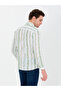 Green Slim Fit 100% Cotton Striped Shirt 50265585-Vr054 - 5