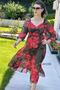 Cross-Tied Double-Breasted Chiffon Dress 4Y230 - 3