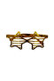 Star Shaped Gold Party Glasses - Plastic Glassless Shutter 14X6 cm - 2