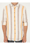 Orange Slim Fit 100% Linen Shirt 50265480-Vr051 - 6