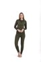 Unisex Lightweight Fabric High Heat Protection Thermal Underwear Long Sleeve Top Khaki - 5