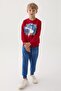 Modern Red Printed Boys' Tracksuit Set - 3