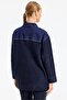 Navy Blue Denim Detailed Roba Jacket - 4
