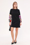 Women's Black Geometric Patterned Balloon Sleeve Dress ARM-20K001099 - 3