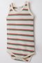 Baby Boy Snap-On Undershirt Bodysuit Colorful Striped 9 Months-3 Years, Cream - 3