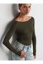 31332 Boat Neck Long Sleeve Ball-Dark Khaki