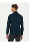 Navy Blue Slim Fit 100% Cotton Oxford Shirt 50270162-Vr033 - 5