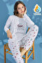 White Autumn Themed Cotton Thermal Soft Pajamas Set