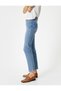 High Waist Narrow Leg Slim Fit Indigo Women's Denim Trousers 4SAL40314MD - 5