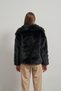 Women's Black Premium Plush Winter Faux Fur Coat - 7