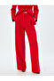 Loose Fit High Waist Wide Leg Fabric Trousers with Pockets - 3