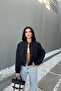 Wide Pocket Bomber Jacket Black