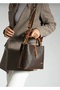 Justpolo Women's Sand Gray 5 Compartment Hand and Shoulder Bag - 3