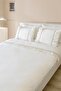 Off-White Frilly Coffee Piping Cotton Vintage Hotel Series Double Duvet Cover Set - 5