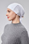 Women's Hijab Lycra Combed Seamless Non-Slip Plain Laced Bonnet White